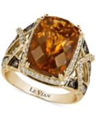 Le Vian Chocolatier Caramel Quartz (5-5/8 Ct. T.w.) And Diamond (1/2 Ct. T.w.) Ring In 14k Gold