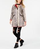 Guess Reversible Snakeskin-embossed Faux-leather Faux-fur Jacket