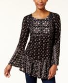 Style & Co Printed Cross-back Tunic, Created For Macy's