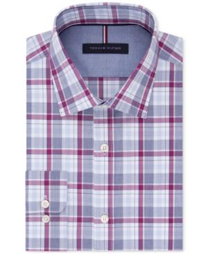 Tommy Hilfiger Men's Slim-fit Soft Touch Non-iron Performance Check Dress Shirt