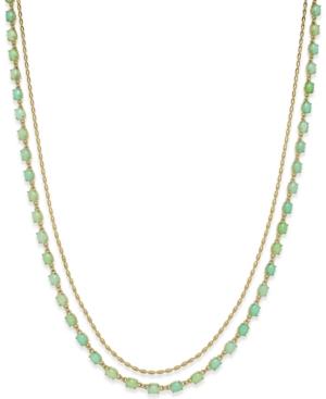Kate Spade New York Gold-tone Aqua Stone Layer Necklace