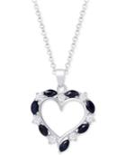 Ruby (2-1/10 Ct. T.w.) & White Topaz (3/4 Ct. T.w.) Heart 18 Pendant Necklace In Sterling Silver, (also In Sapphire)