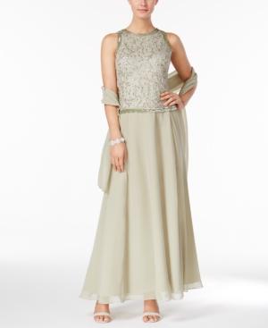J Kara Beaded A-line Gown