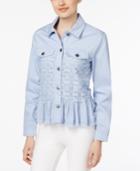 Chelsea And Theodore Crochet-trim Denim Jacket