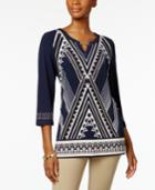 Jm Collection Printed Hardware Tunic, Only At Macy's