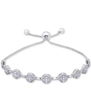 Diamond Cluster Slider Bracelet (1 Ct. T.w.) In 14k White Gold