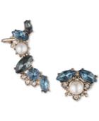 Marchesa Gold-tone Crystal, Stone & Imitation Pearl Mismatch Earrings