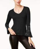 Anna Sui Loves I.n.c. Embellished Bell-sleeve Sweater, Created For Macy's