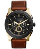 Fossil Men's Chronograph Machine Brown Leather Strap Watch 45mm Fs5322