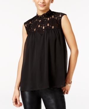 In Awe Of You By Awesomeness Tv Juniors' Sleeveless Lace-yoke Top