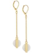 Bcbgeneration Gold-tone Circle Shell-look Linear Drop Earrings