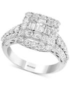 Diamond Baguette Cluster Engagement Ring (1-3/4 Ct. T.w.) In 14k White Gold