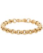 Round Rolo Link Bracelet In 14k Gold-plated Sterling Silver