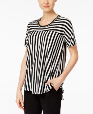 Ny Collection Petite Striped High-low Top