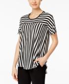 Ny Collection Petite Striped High-low Top
