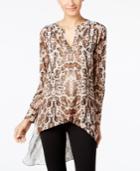 Catherine Catherine Malandrino Printed Livy High-low Blouse