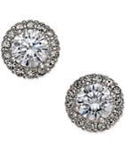 Danori Silver-tone Framed Crystal Stud Earrings, Only At Macy's