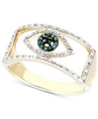 Wrapped Diamond Evil Eye Ring (1/6 Ct. T.w.) In 10k Gold, Created For Macy's