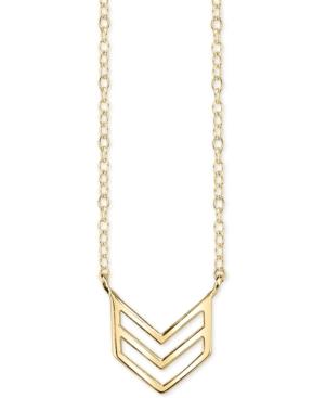 Unwritten Chevron Pendant Necklace In 14k Gold-plated Sterling Silver