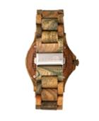 Earth Wood Gila Wood Bracelet Watch W/magnified Date Olive 43mm