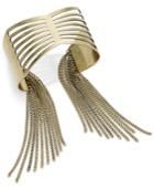 Silver-tone Chain Tassel Cuff Bracelet