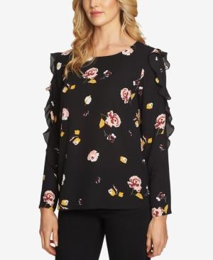 1.state Floral-print Ruffled Blouse