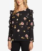1.state Floral-print Ruffled Blouse