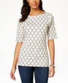 Charter Club Pima Cotton Iconic-print T-shirt, Only At Macy's