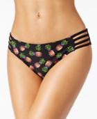 California Waves Pineapple-print Strappy Bikini Bottoms Women's Swimsuit