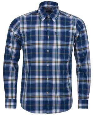 Barbour Men's Jeff Dark Blue Plaid Oxford Shirt