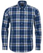 Barbour Men's Jeff Dark Blue Plaid Oxford Shirt