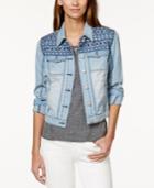 American Rag Embroidered Light Wash Denim Jacket, Only At Macy's