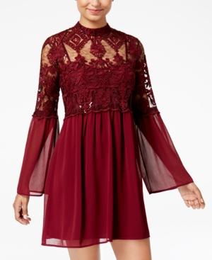 Trixxi Juniors' Bell-sleeve Shift Dress