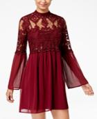 Trixxi Juniors' Bell-sleeve Shift Dress