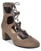 Bar Iii Percy Lace-up Block Heel Pumps, Only At Macy's Women's Shoes