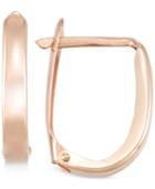Polished U-hoop Earrings In 10k Rose Gold