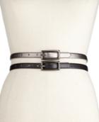 Style & Co. 2-for-1 Croc And Pewter Skinny Belts, Only At Macy's