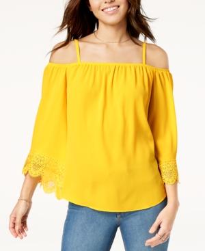 Bcx Juniors' Off-the-shoulder Crochet Top