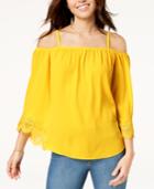 Bcx Juniors' Off-the-shoulder Crochet Top