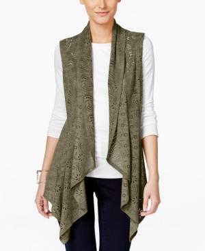 Vakko For Inc International Concepts Faux-suede Laser-cut Vest, Only At Macy's