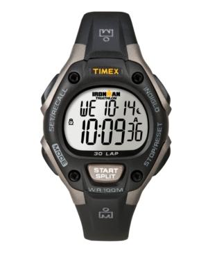 Timex Watch, Women's Digital Ironman 30 Lap Black Resin Strap T5e961um
