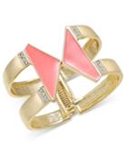 Thalia Sodi Gold-tone Enamel Triangle And Pave Hinged Bangle Bracelet, Only At Macy's
