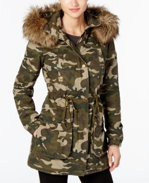 Lucky Brand Faux-fur-trim Camo-print Anorak