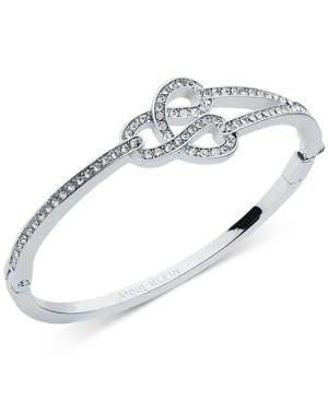 Anne Klein Silver-tone Pave Weave Bangle Bracelet, A Macy's Exclusive Style