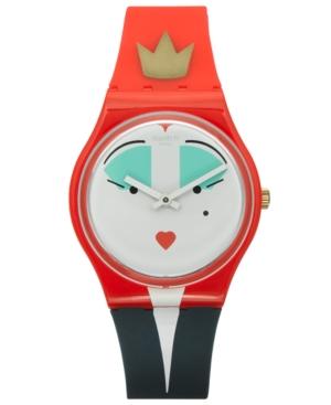 Swatch Unisex Swiss Es War Einmal Red And Blue Silicone Strap Watch 34mm Gr165