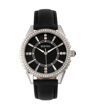 Bertha Quartz Clara Collection Black Leather Watch 39mm