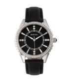Bertha Quartz Clara Collection Black Leather Watch 39mm