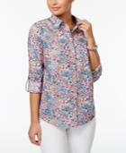 Charter Club Cotton Floral-print Shirt, Only At Macy's