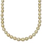 Belle De Mer Pearl Necklace, 14k Gold Cultured Golden South Sea Pearl Strand (9-11mm)