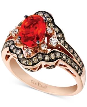 Le Vian Chocolatier Neon Tangerine Fire Opal (5/8 Ct. T.w.) & Diamond (3/4 Ct. T.w.) Ring In 14k Rose Gold